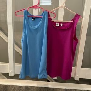 Old Navy and GAP girls light blue and pink tank tops Size XL 14-16